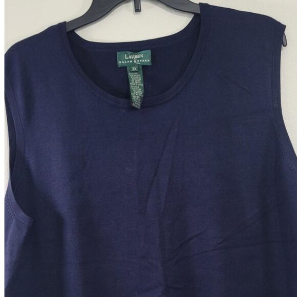 Lauren Ralph Lauren Vest Mens Size 3X Silk Blend Sleeveless V Neck Sweater Sleek - Picture 2 of 5